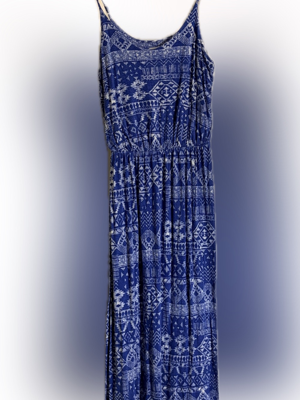 Lush Navy & White Aztec Print Maxi Dress